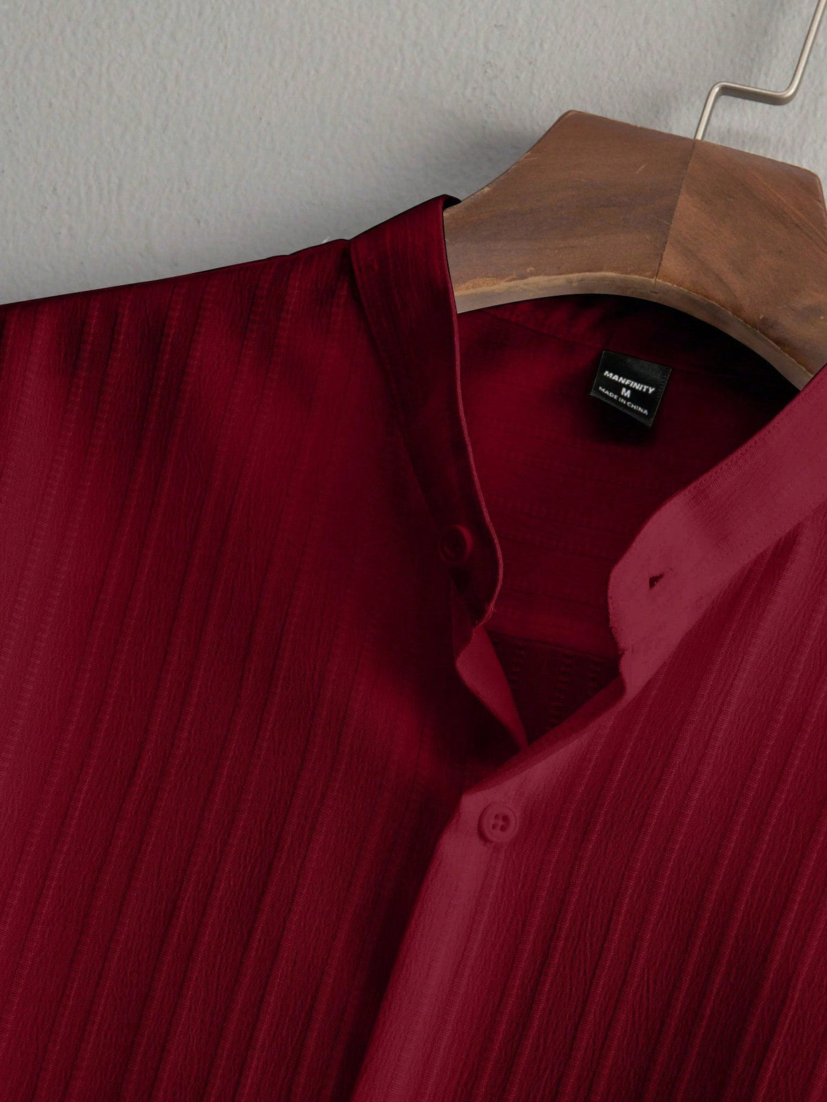 Premium Dark Red Shirt & White Track Pant Premium Cotton Co-Ord Set For Men
