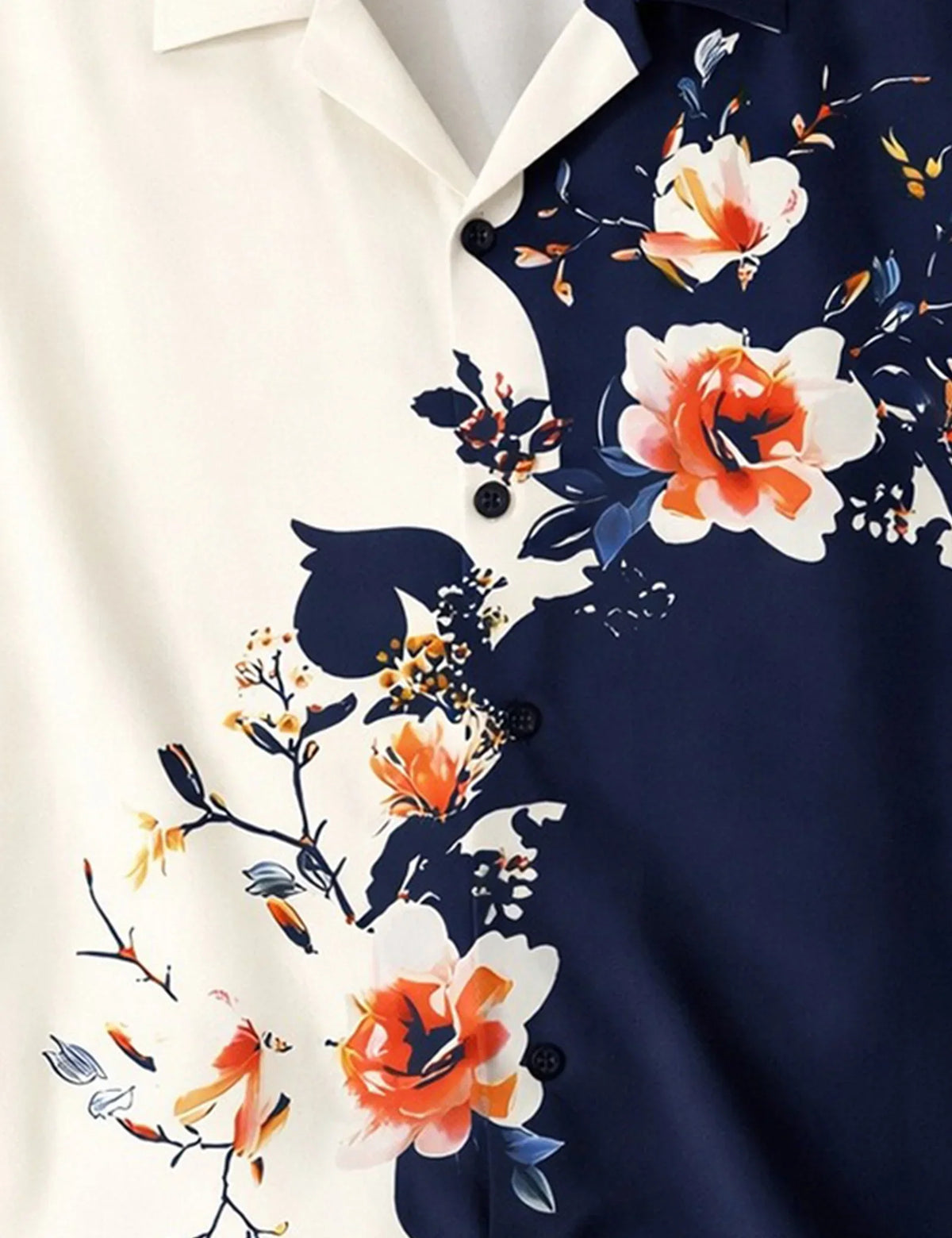 Navy Cross Flower Printed Men's Shirt - XPST