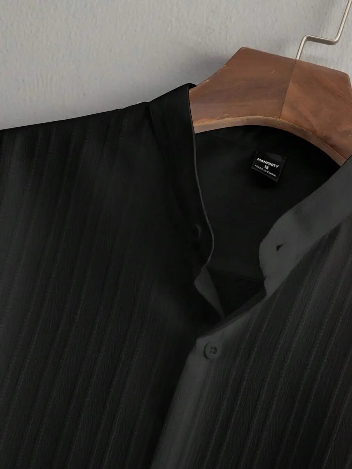 Premium Black shirt & White  track Pent Co-ord set For Man -Lafabrila